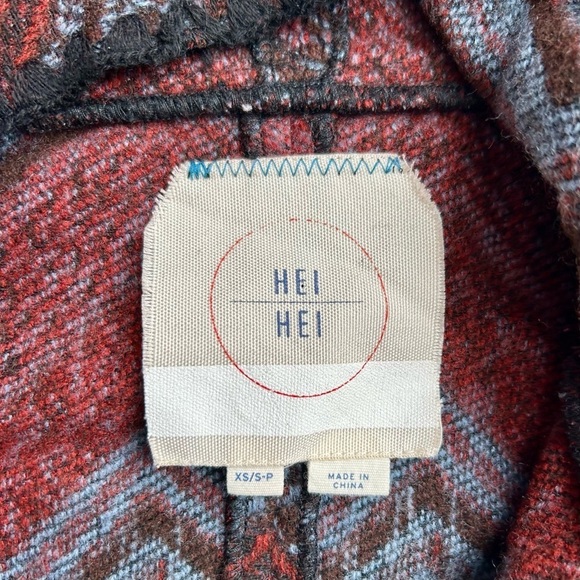 Anthropologie Hei Hei Mesilla Jacquard Fringe Cardigan Sweater Jacket Coat XS S - Picture 15 of 16